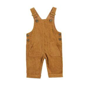 Boy's Camel Corduroy Overalls size 6-12M NWT